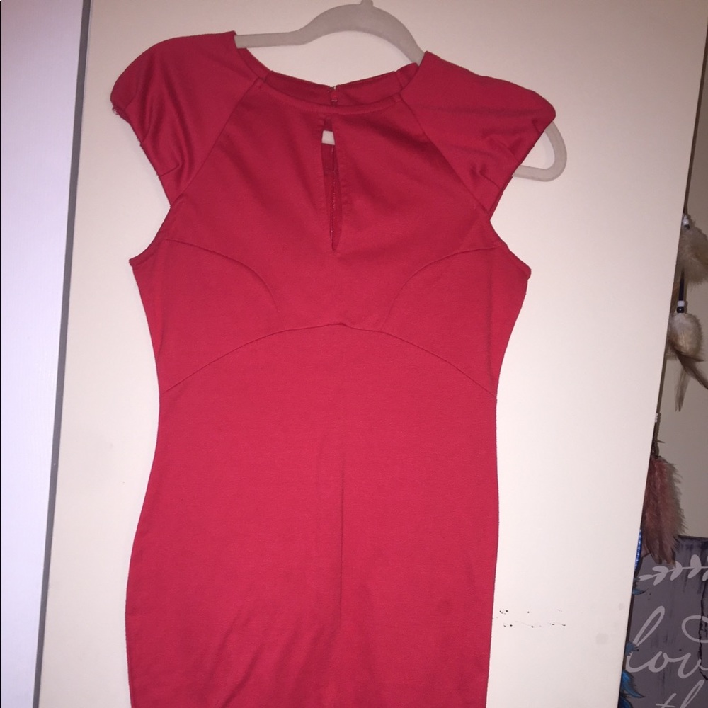 Red midi dress